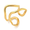 Ion Plating(IP) 304 Stainless Steel Irregular Open Cuff Ring for Women X-RJEW-A043-26G-1