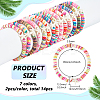 14Pcs 7 Colors Handmade Plum Polymer Clay Beads Stretch Bracelets BJEW-BC00001-2