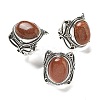 Synthetic Goldstone Adjustable Rings RJEW-I108-02AS-01-4