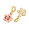 Rack Plating Alloy Light Rose Rhinestone European Dangle Charms FIND-C055-25G-2