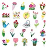 50Pcs Tulip Pattern Waterproof PVC Plastic Scrapbook Stickers STIC-PW0001-365-3