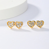 Fashionable and Versatile Heart Brass Stud Earrings IT0137-3