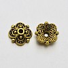 Antique Golden Tone Tibetan Style Zinc Alloy 4-Petal Bead Caps PALLOY-E379-04AG-8mm-1