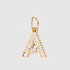 Stainless Steel Cubic Zirconia Pendants with Jump Rings X-FIND-PW0024-08A-1