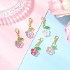 Flower Glass Pendant Decorations HJEW-JM03336-1