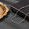 304 Stainless Steel Ball Round Snake Chain Necklaces NJEW-B131-02P-2