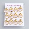 304 Stainless Steel Dangle Stud Earrings EJEW-F246-01G-1