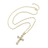 Brass Clear Cubic Zirconia Pendant Necklaces for Women NJEW-M009-05G-B-2