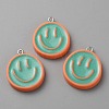 Opaque Resin Enamel Pendants RESI-WH0036-20D-2