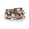 Leopard Faux Suede Leather Multi-strand Bracelets WG13214-14-2