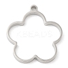 Non-Tarnish 304 Stainless Steel Open Back Bezel Flower Pendants STAS-Z040-13P-1