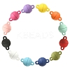 12 Sets 12 Colors Spray Painted Alloy Magnetic Clasps PALLOY-CJ0002-30-5