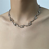 201 Stainless Steel Alloy Liquid Irregular Link Chain Necklaces FS-WG172B5-01-1-2
