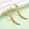 Brass Stick Hoop Earrings EJEW-A143-07G-2