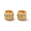 Brass Cubic Zirconia Large Hole Beads KK-M233-09G-2