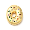 Brass Cubic Zirconia Pendants KK-M295-13G-O-1