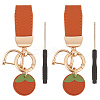 2Pcs Alloy PU Leather Pendant Keychain AJEW-SP0002-36-1