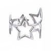 Non-Tarnish 304 Stainless Steel Star Open Cuff Ring RJEW-T023-26P-1