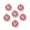 Golden Plated Alloy Enamel Charms ENAM-XCP0001-13V-2
