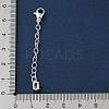 Brass Micro Pave Clear Cubic Zirconia Chain Extender KK-G491-52A-S-3
