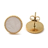 Ion Plating(IP) 304 Stainless Steel Flat Round Stud Earrings EJEW-C114-04C-G-1