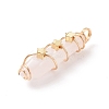 Natural Rose Quartz Pointed Pendants PALLOY-JF01703-02-3