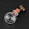 Round Glass Bottle Pendants for Bead Containers PALLOY-JF00168-04-1