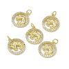 Real 18K Gold Plated Brass Micro Pave Clear Cubic Zirconia Pendants KK-E068-VB409-2-4