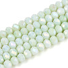 Anti-Tarnish Electroplate Rondelle Glass Beads Strands X-EGLA-T021-4mm-17-06-1