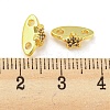 Rack Plating Brass Micro Pave Clear Cubic Zirconia Connector Charms KK-F864-04G-3
