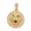 Brass Micro Pave Cubic Zirconia Pendants KK-U076-05G-2
