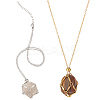 2Pcs 2 Styles 304 Stainless Steel Macrame Pouch Necklace Making for Gemstone Nuggets NJEW-BBC0001-22-1