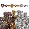 450Pcs 9 Styles  Tibetan Style Alloy Flower Bead Caps TIBE-GO0001-01-1