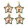 Christmas Themed Brass Micro Pave Cubic Zirconia Pendants X-ZIRC-L101-05G-2