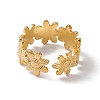 Ion Plating(IP) 304 Stainless Steel Ring Flower Wrap Open Cuff Ring for Women RJEW-C045-17G-3