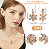 10Pcs Brass Micro Pave Clear Cubic Zirconia Snowflake Pendants KK-BBC0021-78-2