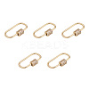 Brass Micro Pave Clear Cubic Zirconia Screw Carabiner Lock Charms ZIRC-E164-11G-2