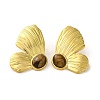 304 Stainlee Steel with Tiger Eye Bead Studs Earring EJEW-Z045-01G-2
