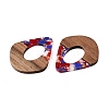 Transparent Resin and Walnut Wood Pendants RESI-T057-07F-3