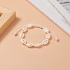 Natural Shell & Synthetic Turquoise Braided Bead Bracelet for Women BJEW-JB09245-02-5