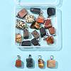 20Pcs 10 Styles Natural & Synthetic Mixed Gemstone Pendants G-FS0005-93P-02-5