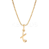 1pc Brass Chain & 304 Stainless Steel Letter Pendant Necklaces NJEW-LP0001-40X-G-1