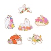 6Pcs 6 Styles Alloy Enamel Pendants ENAM-FP0002-67-1