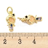 Rack Plating Brass Cubic Zirconia Charms for Women KK-Q798-01J-G-3