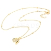 Brass Micro Pave Clear Cubic Zirconia Pendant Necklaces for Women LS-NJEW-M084-02G-04-2