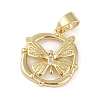 Brass Micro Pave Clear Cubic Zirconia Pendants ZIRC-M001-15G-1