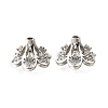 6-Petal Flower Brass Micro Pave Clear Cubic Zirconia Bead Caps KK-V008-32P-2