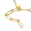 Alloy Butterlfy Charm 304 Stainless Steel Paperclip Chain Satellite Chain Anklets for Women AJEW-AN00755-5