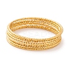 7Pcs PVD Vacuum Plating 304 Stainless Steel Textured Bangles Set for Women BJEW-A011-12C-G-1