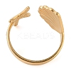 Ion Plating(IP) 304 Stainless Steel Shell & Starfish Shape Open Cuff Rings for Women RJEW-Z057-04G-3